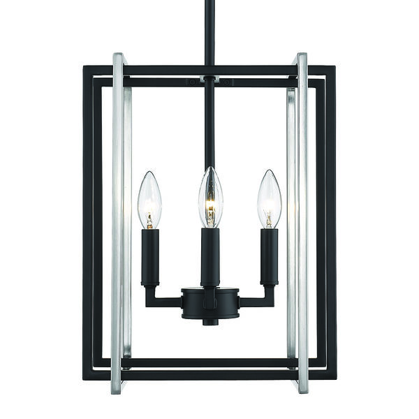 Tribeca Black and Pewter 12-Inch Four-Light Mini Chandelier, image 1
